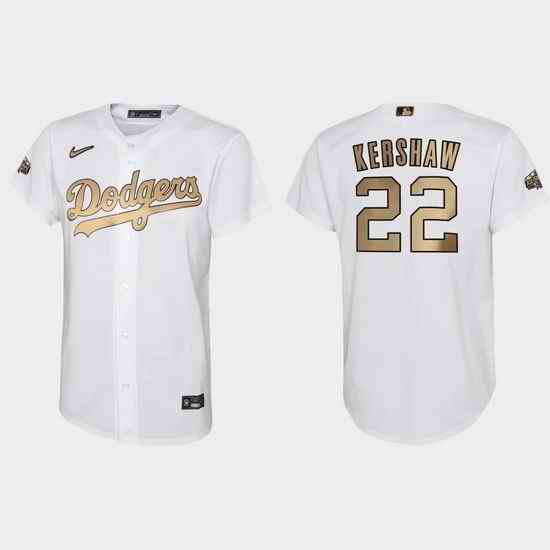 Youth Clayton Kershaw Los Angeles Dodgers 2022 Mlb All Star Game White Jersey