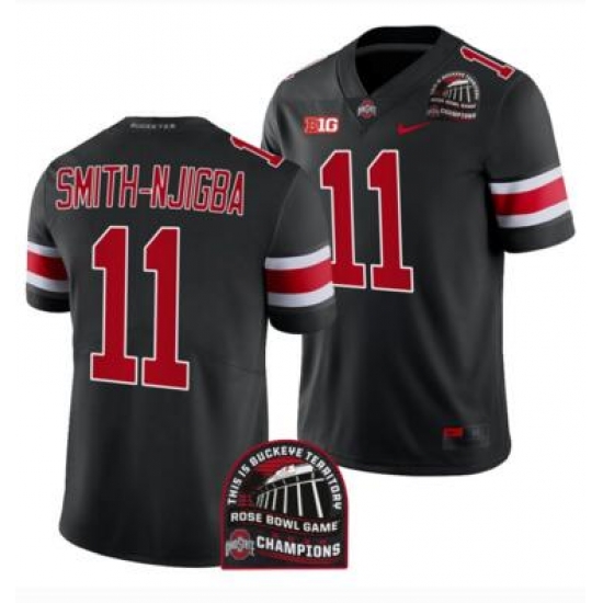 Men's Jersey Ohio State Buckeyes Jaxon Smith-Njigba Black 2022 Rose Bowl Champions CFP Jersey->ohio state buckeyes->NCAA Jersey