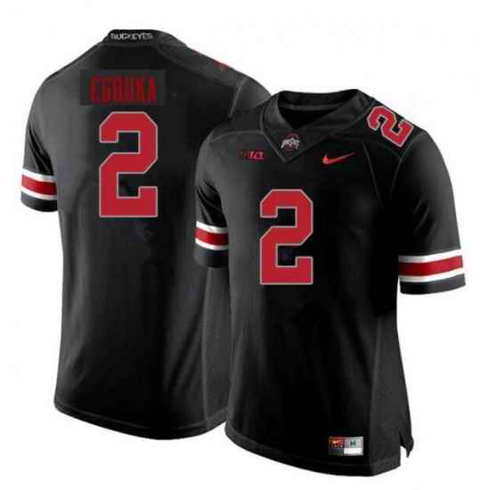 Men's Ohio State Buckeyes #2 Emeka Egbuka College Football Jersey Black Red->ohio state buckeyes->NCAA Jersey