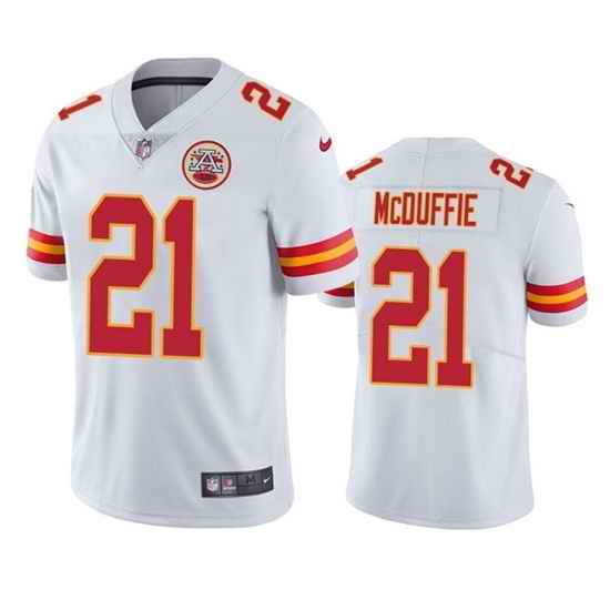 Men Kansas City Chiefs #21 Trent McDuffie White Vapor Untouchable Limited Stitched Football Jersey