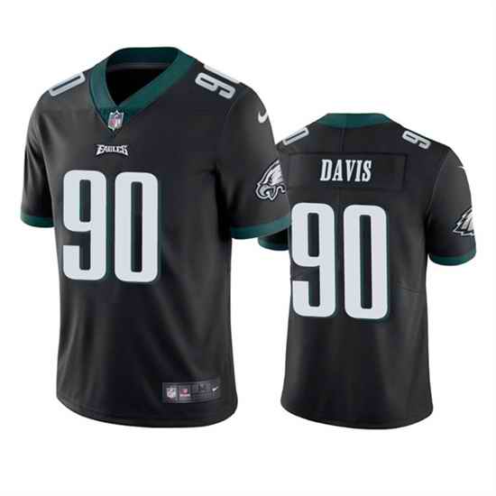 Men Philadelphia Eagles #90 Jordan Davis Black Vapor Untouchable Limited Stitched Jersey
