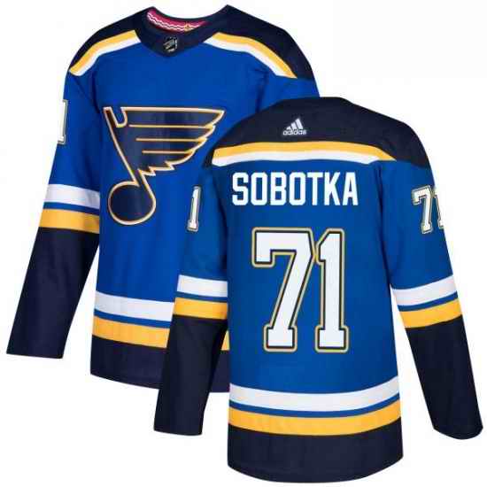 Mens Adidas St Louis Blues #71 Vladimir Sobotka Authentic Royal Blue Home NHL Jersey