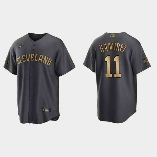 Men Jose Ramirez Guardians 2022 Mlb All Star Game Charcoal  Jersey