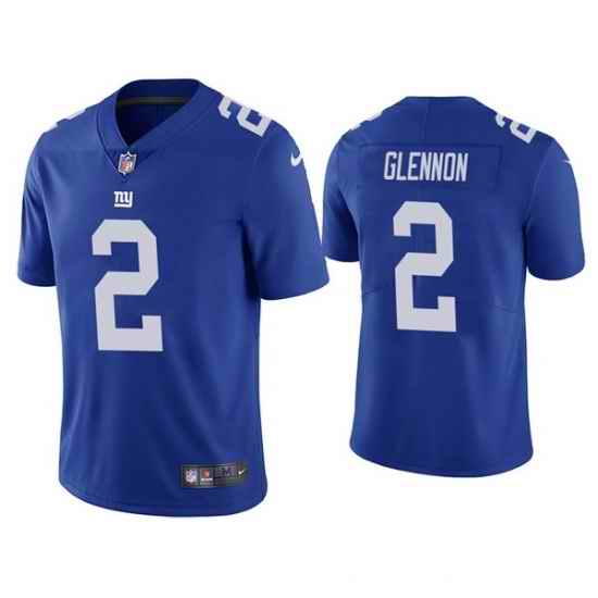 Men New York Giants #2 Mike Glennon Blue Vapor Untouchable Limited Stitched Jersey