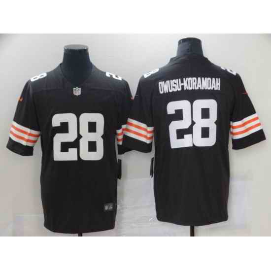 Men Cleveland Browns #28 Owusu-koramoah brown 2021 Vapor Untouchable Limited Player Nike NFL Jersey