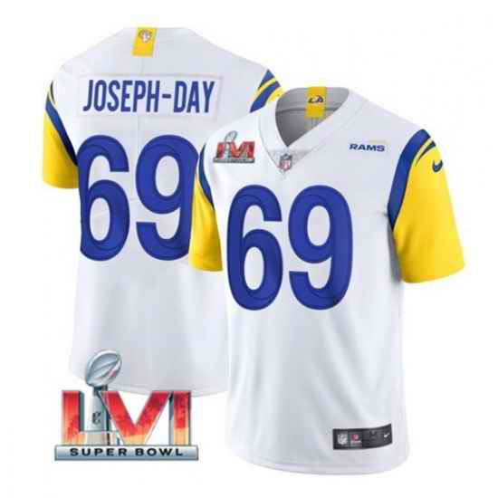 Nike Los Angeles Rams #69 Sebastian Joseph Day White 2022 Super Bowl LVI Vapor Limited Jersey
