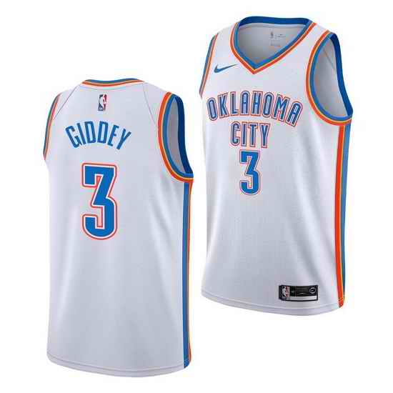 Men Nike Oklahoma City Thunder #3 Josh Giddey White Jersey