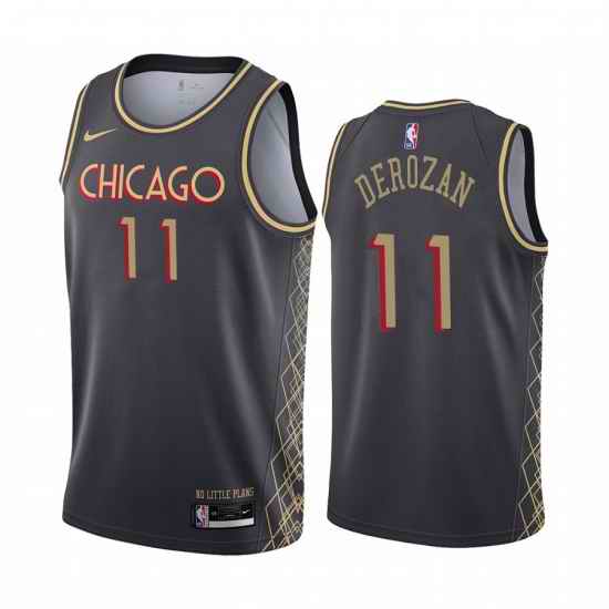 Nike Chicago Bulls #11 Demar Derozan Black NBA Swingman 2020 21 City Edition Jersey