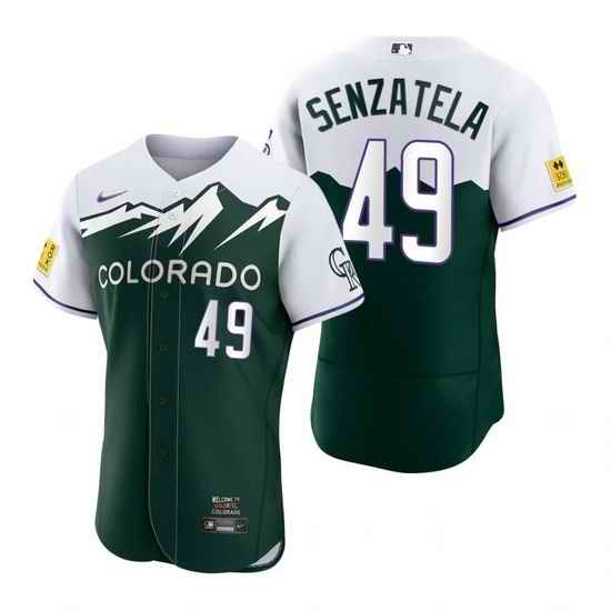 Men Nike Nike Colorado Rockies #49 Antonio Senzatela City Connect Stitched Flex Base Baseball Jersey->colorado rockies->MLB Jersey