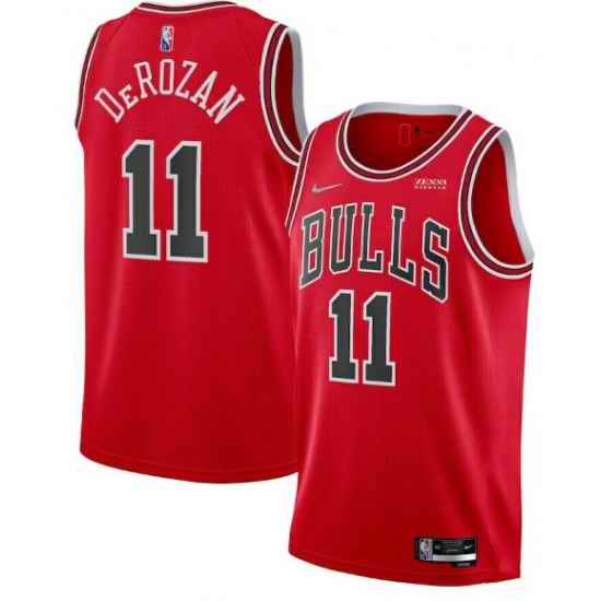 Men Chicago Bulls #11 DeMar DeRozan 75th Anniversary Red Swingman Stitched Basketball Jersey