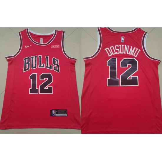 Men Chicago Bulls Nike Ayo Dosunmu #12 Red 2022 City Edition Stitched Jersey