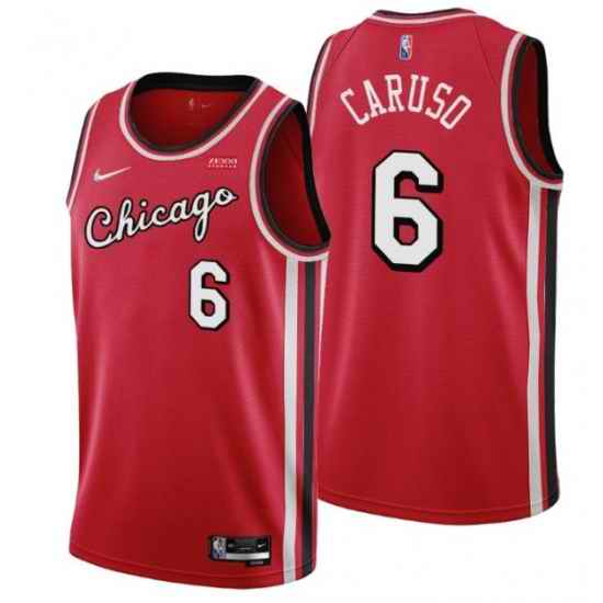 Men Chicago Bulls #6 Alex Caruso 75th Anniversary Red Edition Swingman Stitched Basketball Jersey