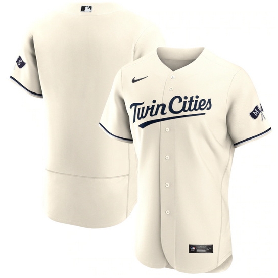 Men Minnesota Twins Blank Cream 2023 Home Alternate Flex Base Stitched Jersey->notre dame fighting irish->NCAA Jersey