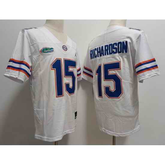 Men Florida Gators Anthony Richardson #15 White College Football Jersey->clemson tigers->NCAA Jersey