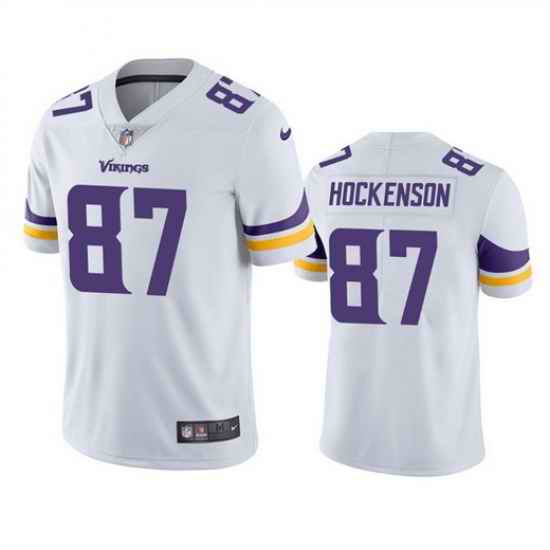 Men Minnesota Vikings #87 T J  Hockenson White Vapor Untouchable Stitched Jersey