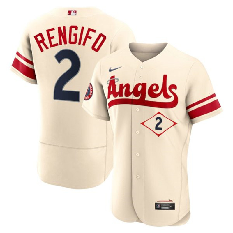 Angels #2 Luis Rengifo Cream 2022 City Connect Flexbase Jersey->los angeles angels->MLB Jersey