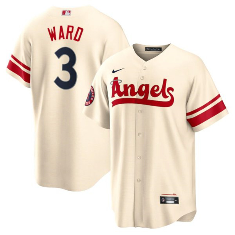 Angels #3 Taylor Ward Cream 2022 City Connect Cool Base Jersey->los angeles angels->MLB Jersey
