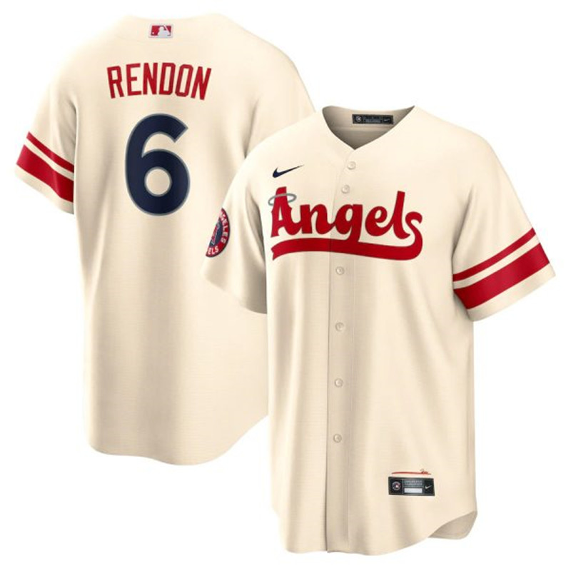 Angels #6 Anthony Rendon Cream 2022 City Connect Cool Base Jersey->los angeles angels->MLB Jersey