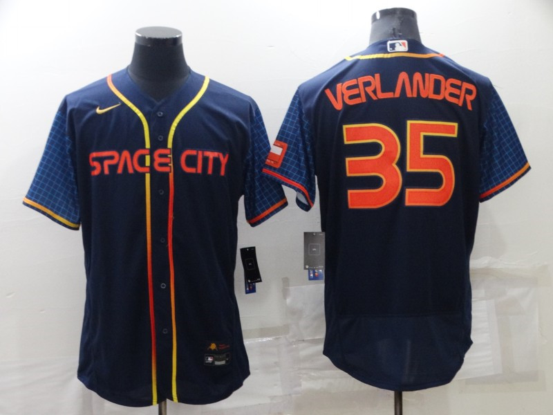 Astros #35 Justin Verlander Navy Nike 2022 City Connect Flexbase Jersey->houston astros->MLB Jersey