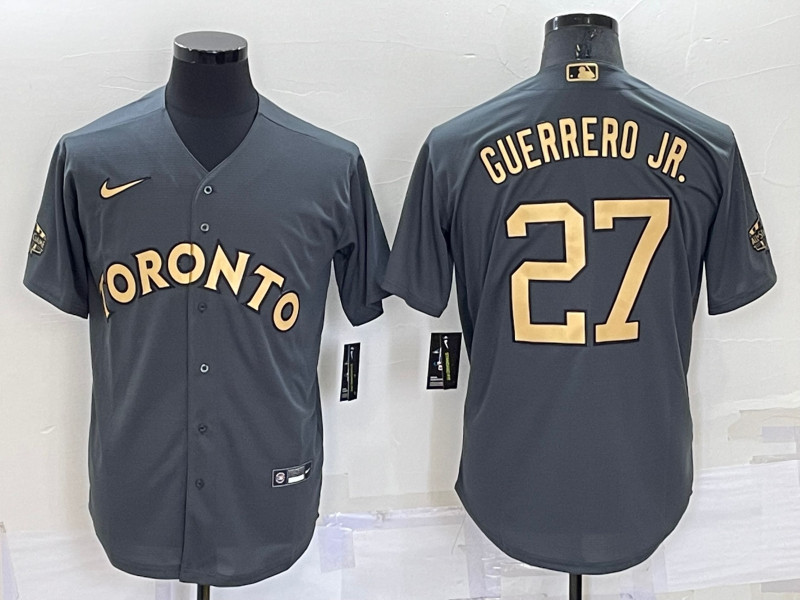 Blue Jays #27 Vladimir Guerrero Jr. Charcoal Nike 2022 MLB All Star Cool Base Jersey->2022 all star->MLB Jersey