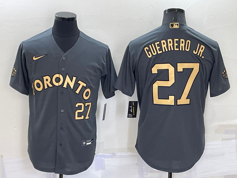 Blue Jays #27 Vladimir Guerrero Jr. Charcoal Nike 2022 MLB All Star Cool Base Jerseys