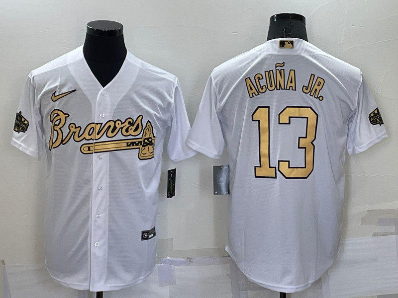 Braves #13 Ronald Acuna Jr. White Nike 2022 MLB All Star Cool Base Jersey
