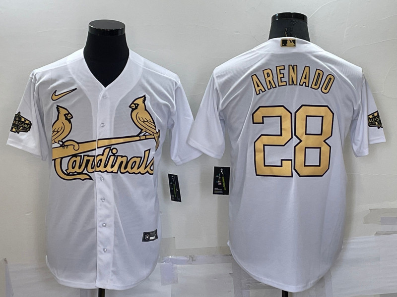 Cardinals #28 Nolan Arenado White Nike 2022 MLB All Star Cool Base Jersey->2022 all star->MLB Jersey