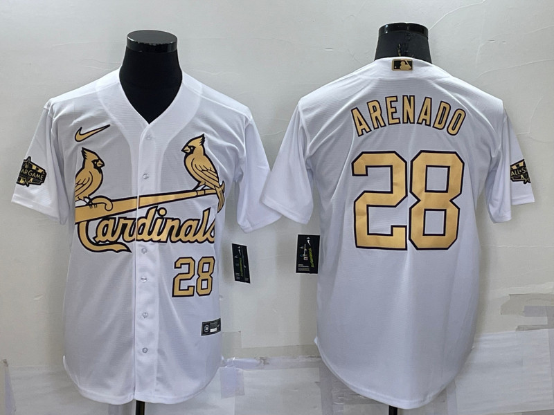 Cardinals #28 Nolan Arenado White Nike 2022 MLB All Star Cool Base Jerseys