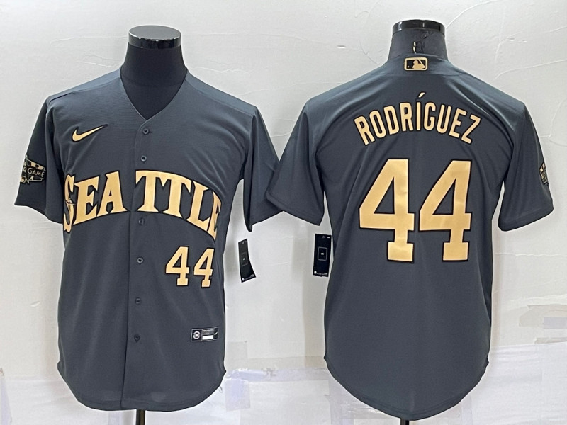 Mariners #44 Julio Rodriguez Charcoal Nike 2022 MLB All Star Cool Base Jersey