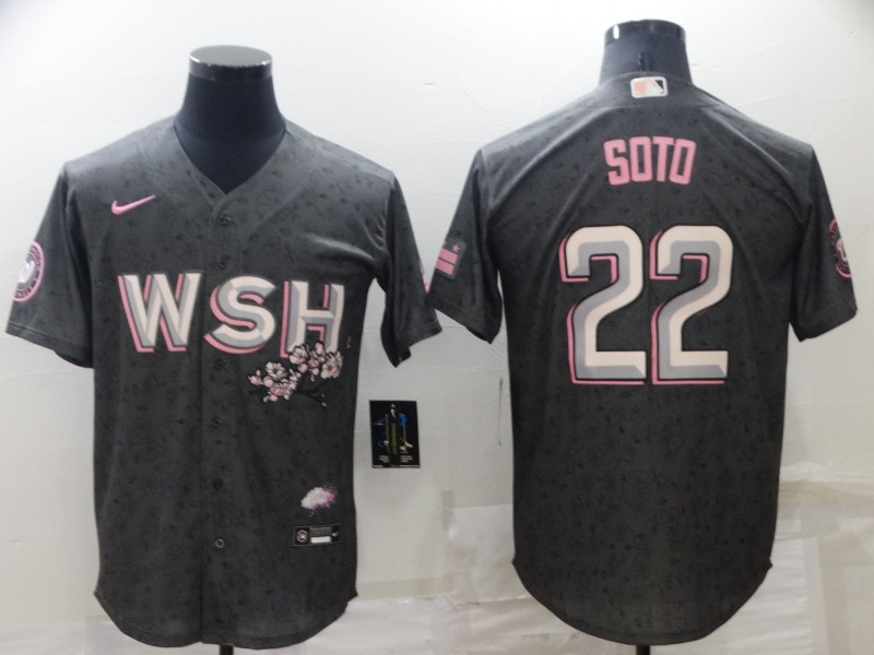 Nationals #22 Juan Soto Gray Nike 2022 City Connect Cool Base Jersey->washington nationals->MLB Jersey