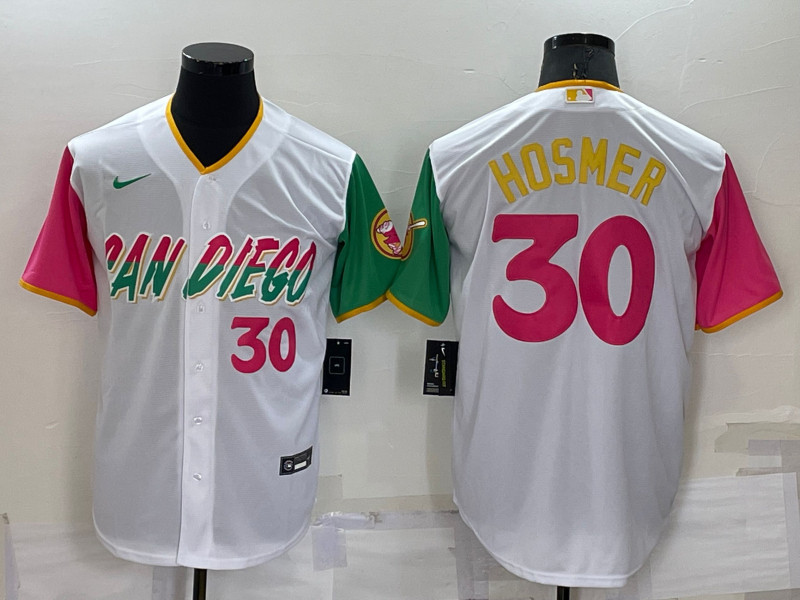 Padres #30 Eric Hosmer White Nike 2022 City Connect Cool Base Jersey