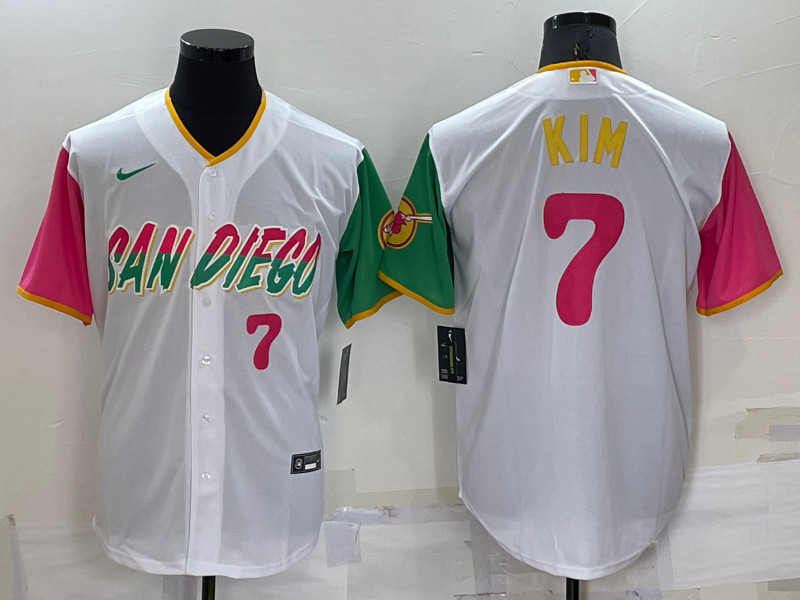 Padres #7 Ha Seong Kim White Nike 2022 City Connect Cool Base Jersey