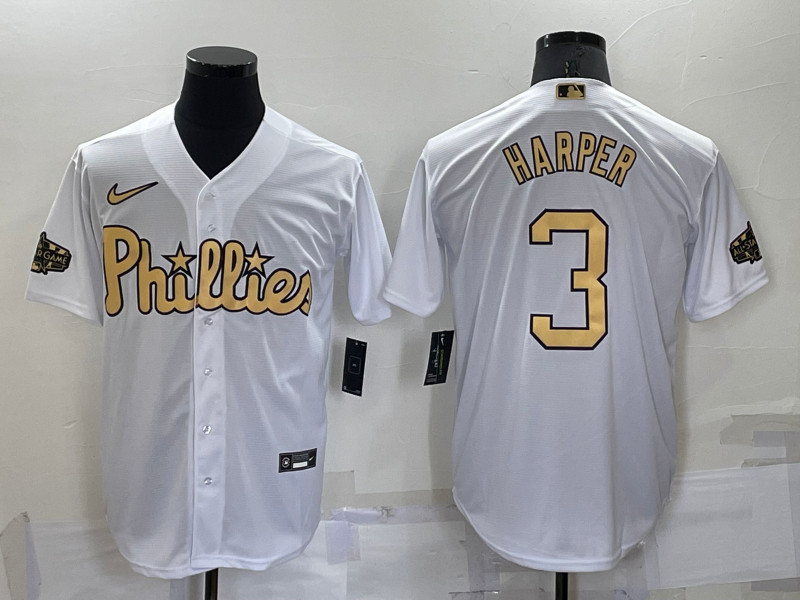 Phillies #3 Bryce Harper White Nike 2022 MLB All Star Cool Base Jerseys