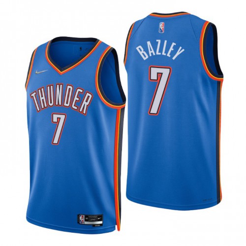 Nike Oklahoma City Thunder #7 Darius Bazley Blue Men’s 2021-22 NBA 75th Anniversary Diamond Swingman Jersey – Icon Edition Men’s->oklahoma city thunder->NBA Jersey