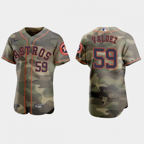 Houston Houston Astros #59 Framber Valdez Men’s Nike 2021 Armed Forces Day Authentic MLB Jersey -Camo Men’s