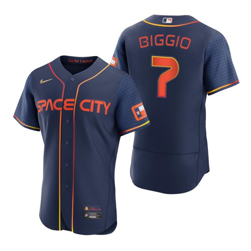 Houston Houston Astros #7 Craig Biggio Navy Men’s Nike Authentic 2022 City Connect MLB Jersey Men’s