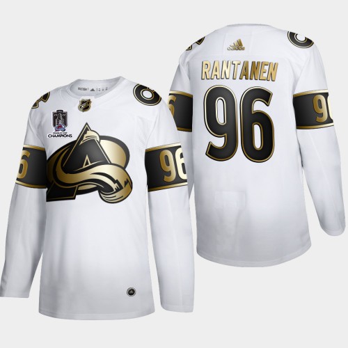 Colorado Colorado Avalanche #96 Mikko Rantanen Men’s 2022 Stanley Cup Champions Adidas White Golden Edition Limited Stitched NHL Jersey Men’s->colorado avalanche->NHL Jersey