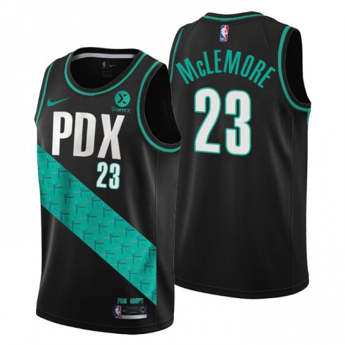 Nike Portland Trail Blazers #23 Ben McLemore Men’s 2022-23 City Edition NBA Jersey – Cherry Blossom Black Men’s