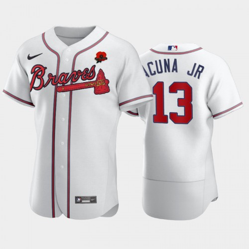 Atlanta Atlanta Braves #13 Ronald Acuna Jr. Men’s Nike Authentic 2021 Memorial Day MLB Jersey – White Men’s->atlanta braves->MLB Jersey