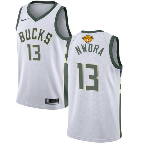 Nike Milwaukee Bucks #13 Jordan Nwora Men’s 2021 NBA Finals Bound Swingman Association Edition Jersey White Men’s->women nba jersey->Women Jersey