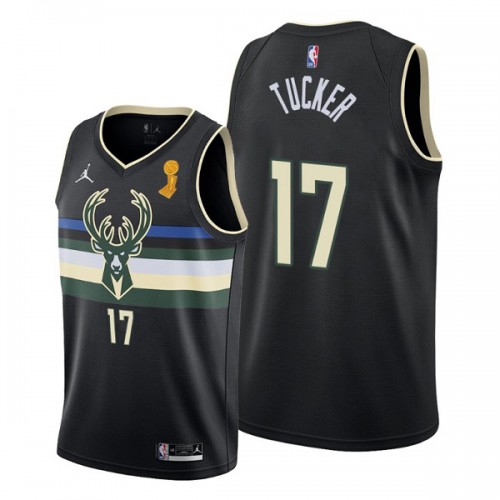 Milwaukee Milwaukee Bucks #17 P.J. Tucker 2021 NBA Finals Champions Swingman Statement Edition Jersey Black Men’s