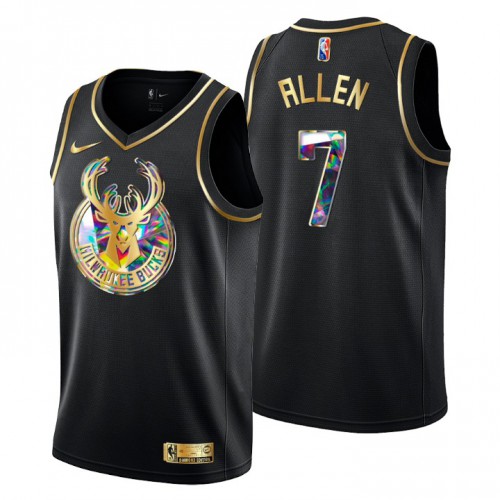 Milwaukee Milwaukee Bucks #7 Grayson Allen Men’s Golden Edition Diamond Logo 2021/22 Swingman Jersey – Black Men’s