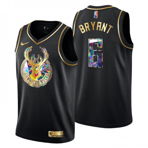 Milwaukee Milwaukee Bucks #6 Elijah Bryant Men’s Golden Edition Diamond Logo 2021/22 Swingman Jersey – Black Men’s