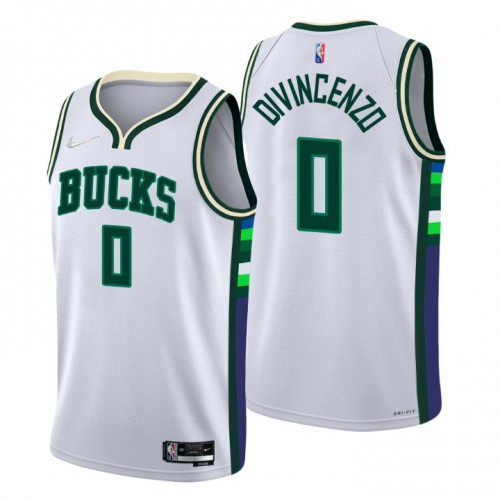 Milwaukee Milwaukee Bucks #0 Donte Divincenzo Men’s Nike White 2021/22 Swingman NBA Jersey – City Edition Men’s