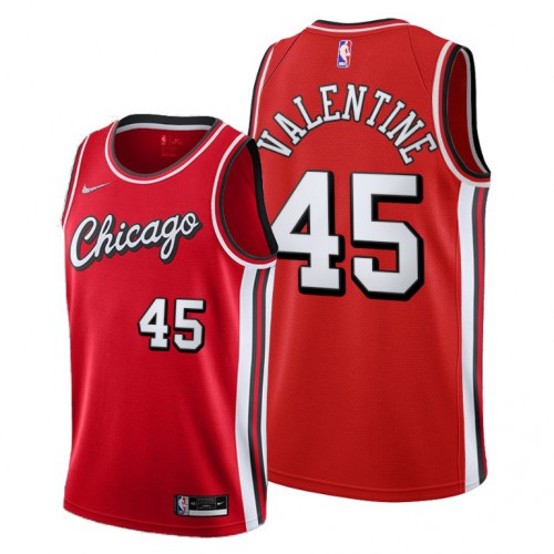 Chicago Chicago Bulls #45 Denzel Valentine Men’s 2021-22 City Edition Red NBA Jersey Men’s->women nba jersey->Women Jersey