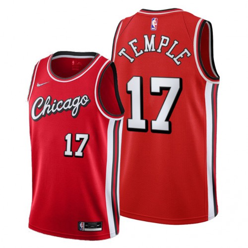 Chicago Chicago Bulls #17 Garrett Temple Men’s 2021-22 City Edition Red NBA Jersey Men’s