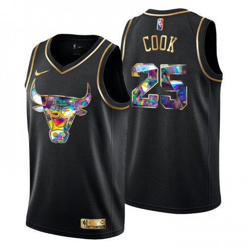Chicago Chicago Bulls #25 Tyler Cook Men’s Golden Edition Diamond Logo 2021/22 Swingman Jersey – Black Men’s
