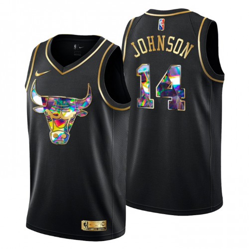 Chicago Chicago Bulls #14 Stanley Johnson Men’s Golden Edition Diamond Logo 2021/22 Swingman Jersey – Black Men’s