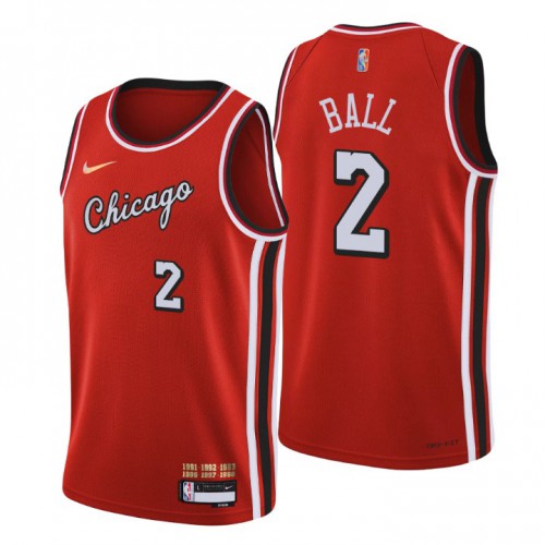 Chicago Chicago Bulls #2 Lonzo Ball Men’s Nike Red 2021/22 Swingman NBA Jersey – City Edition Men’s