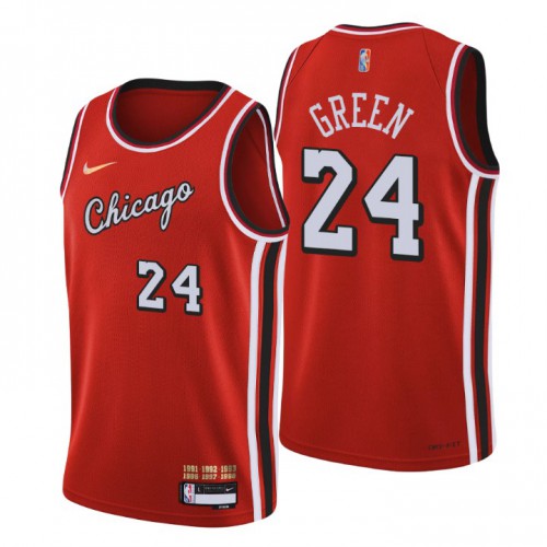 Chicago Chicago Bulls #24 Javonte Green Men’s Nike Red 2021/22 Swingman NBA Jersey – City Edition Men’s